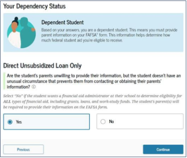 24-25 FAFSA Direct Unsub Loan Correction Step 4 Image