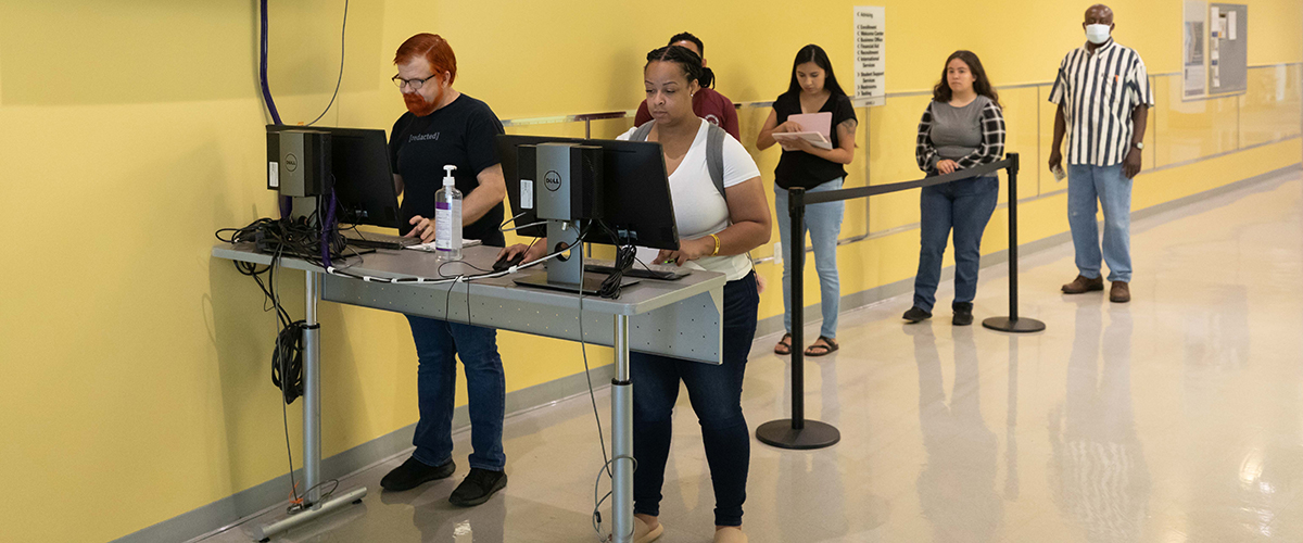 Group of students at Career event