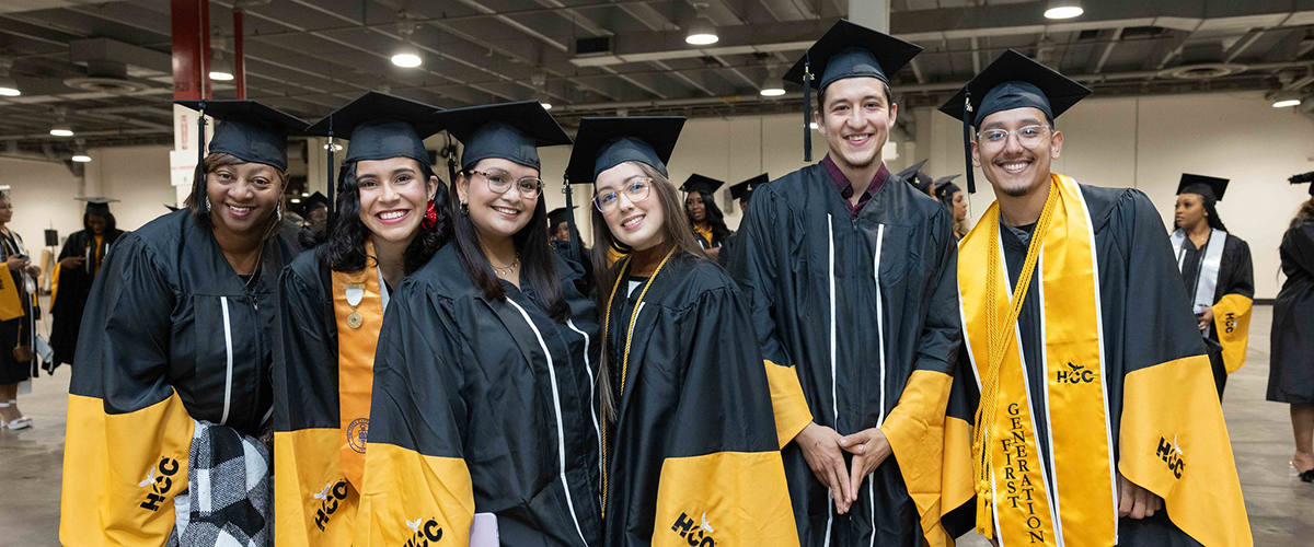 Group of HCC stuudents at a HCC graduation program