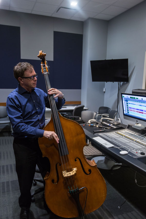 Music student playing the cello