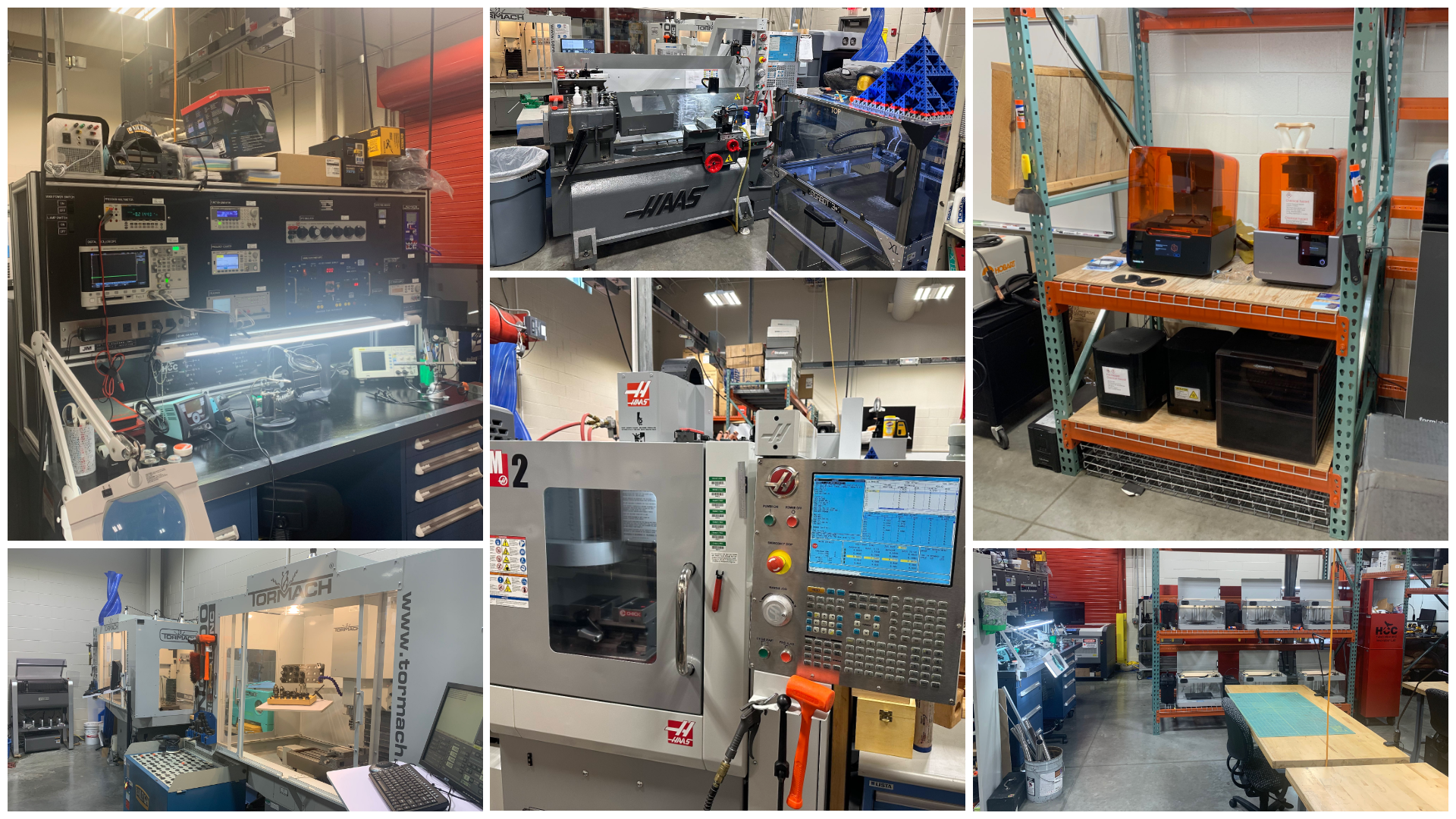 Collage of fabrication equipment